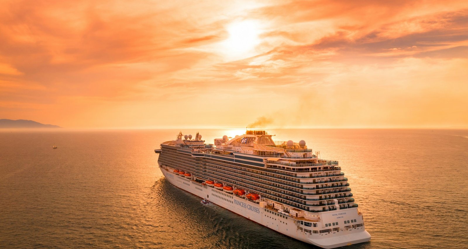 Luxury cruise sailing across the ocean
